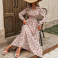 👗❤️ para mulheres, estilo férias, com estampa floral miúda e cintura ajustada, vestido longo