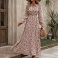 👗❤️ para mulheres, estilo férias, com estampa floral miúda e cintura ajustada, vestido longo