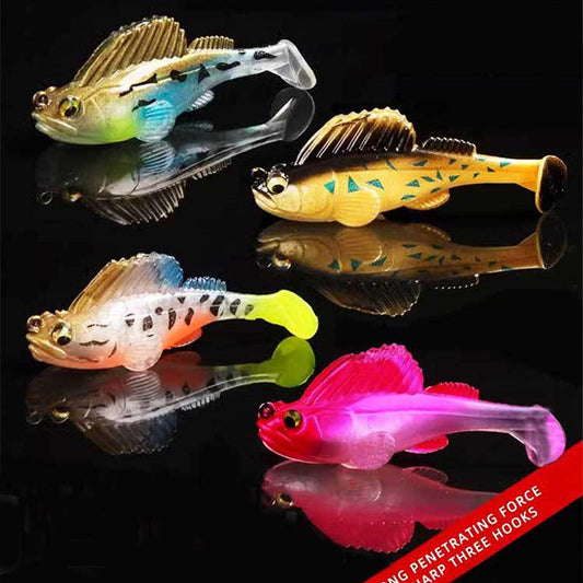 🎣✨ Conjunto de 5 iscos macios em forma de T para traseira (com caixa de armazenamento) 🦦
