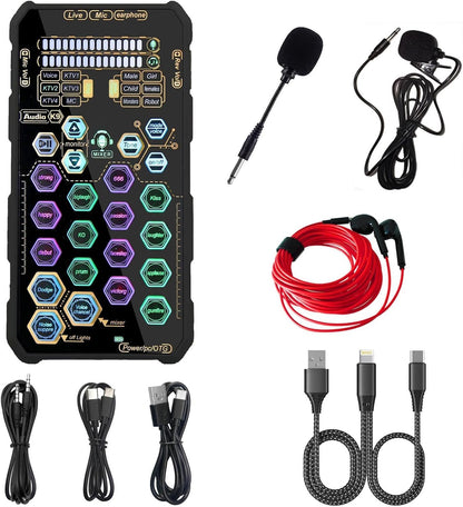 🌞 Poupanças de Primavera: 50% de desconto🔥 Placa de som portátil para transmissões ao vivo (modificador de voz) – Efeitos multifuncionais + redução de ruído – Transmita a partir de qualquer lugar!