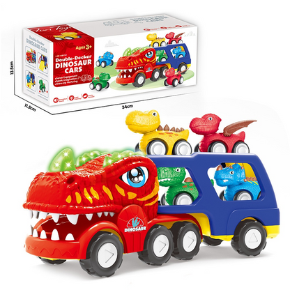 🦕🚛Caminhão de transporte de dinossauros de dois andares (brinquedo)
