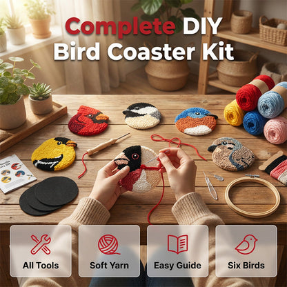 ⏳Desconto de 50% por tempo limitado⏰Kit completo para fazer por si mesmo uma base para copos com motivo de pássaro (não é um produto acabado)☕🐦