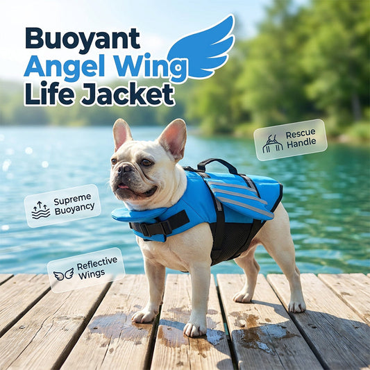 💞Mais de 50 mil unidades vendidas!🐕👼 50% DE DESCONTO! Colete salva-vidas refletor para cães com asas de anjo – Elevada flutuabilidade, alça de resgate rápido e malha respirável. Faixas refletoras para banhos à noite. Seguro e adorável! 🌊✨
