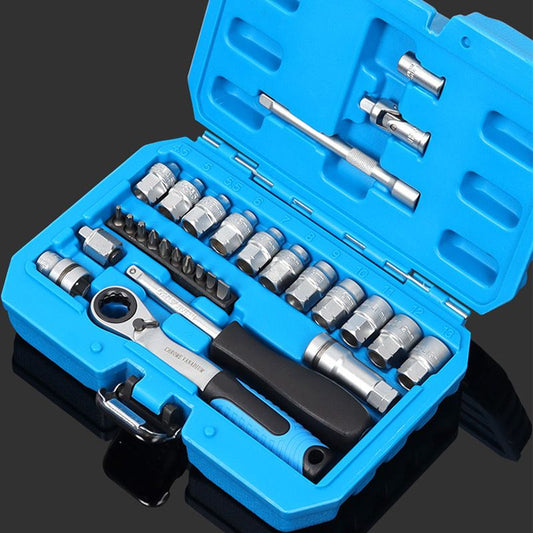 🔧 60% DE DESCONTO! 🛠️ Conjunto de chaves de catraca de 29 peças – Aço cromo-vanádio, chaves de caixa e pontas – Ideal para bricolage e reparações automóveis ⚡