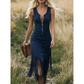 🤠 DESCONTO DE 50% POR TEMPO LIMITADO! ✨ Vestido justo sem mangas com franjas, estilo western retro – bainha com franjas, fecho de correr à frente, estilo cowgirl 🌵
