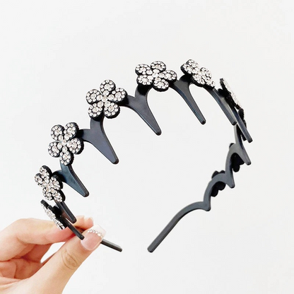💎✨👑Conjunto de tiara ondulada com cristais - Acessório de cabelo leve, antiderrapante e feminino, com formato ondulado e detalhes em cristais brilhantes, ideal para casamentos e uso diário.