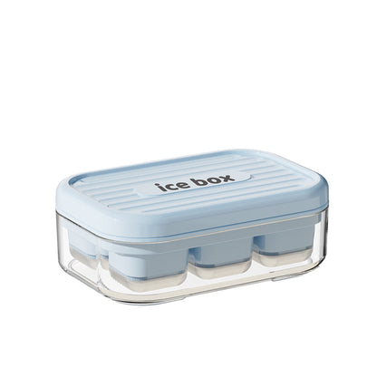 🧊📦Caixa de Gelo com Tampa e Prensa – Cubos de Gelo Caseiros, Seguro e Prático (Grau Alimentício)