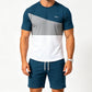 👕  50% de desconto: Conjunto de Tempo livre de 2 partes para homens | Colorblock T-Shirt & Shorts für Alltag & Sport 🌿