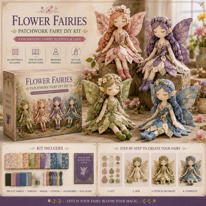 🔥ÚLTIMO DIA! 50% DE DESCONTO🧵 Coleção de Patchwork de Fadas para Faça Você Mesmo