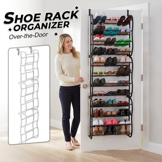 🔥🥿👢🏠Organizador multifuncional de sapatos para pendurar na porta, arrumação compacta para sapatos