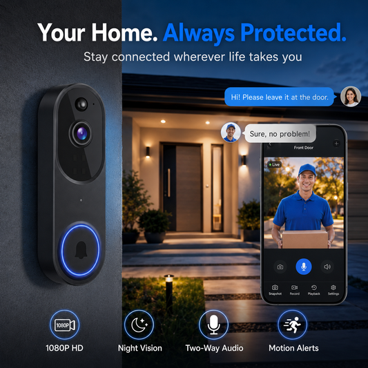 💐  50% OFF AGORA!   📱  Bella de porta HD inteligente – Acesso remoto e alertas instantâneos – vídeo cristalino, detecção de movimento e conversa bidirecional – perfeito para segurança doméstica 🚪