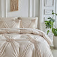 🛏️ PROMOÇÃO LIMITADA -50%! ✨ Conjunto de capa de edredão com pregas – Design elegante, tecido misto macio e respirável, tom cáqui relaxante, vários tamanhos 🌙🌸