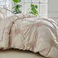 🛏️ PROMOÇÃO LIMITADA -50%! ✨ Conjunto de capa de edredão com pregas – Design elegante, tecido misto macio e respirável, tom cáqui relaxante, vários tamanhos 🌙🌸