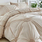🛏️ PROMOÇÃO LIMITADA -50%! ✨ Conjunto de capa de edredão com pregas – Design elegante, tecido misto macio e respirável, tom cáqui relaxante, vários tamanhos 🌙🌸
