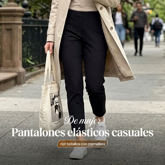 ⏳Desconto de 50% no último dia⏰Calças elásticas de cintura alta para mulher com bolsos com fecho