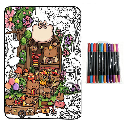🎨Desconto de 50% no último dia👨‍👩‍👧‍👦🖍️Manta de desenho DIY para união familiar