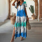 🏖️🌸 Saldos de Verão – 50% DE DESCONTO 💃 Vestido casual feminino com decote em V e degradê de cor