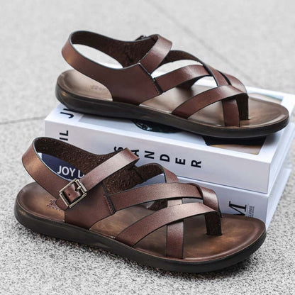 👡 50% DE DESCONTO! ☀️ Sandálias romanas para homem – Material sintético de alta qualidade – Sola flexível e tira ajustável, ideais para o verão e a praia