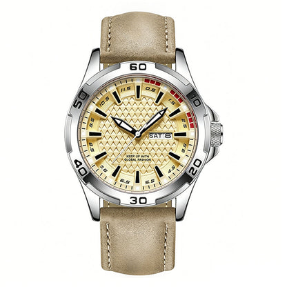 ⌚ OFERTA LIMITADA -50% 🌲 Relógio desportivo de quartzo para homem — Mostrador geométrico 3D, vidro temperado, 30M