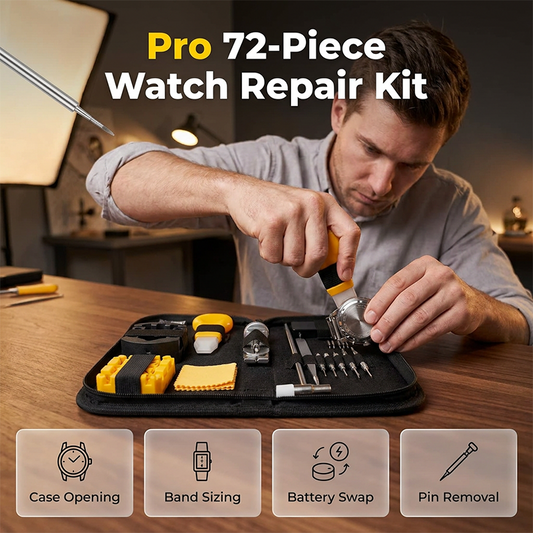 ❄️Summerfresh 50% de desconto!⌚Kit de ferramentas para reparação de relógios com 72/147 peças – Conjunto completo para troca de correias, ajuste do tamanho da bracelete e manutenção diária do relógio