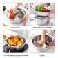 💥 🎁 Nova bacia em aço inoxidável para lavar, cortar em fatias e ralar legumes – um utensílio doméstico multifuncional indispensável para cortar legumes