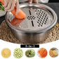 💥 🎁 Nova bacia em aço inoxidável para lavar, cortar em fatias e ralar legumes – um utensílio doméstico multifuncional indispensável para cortar legumes