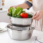 💥 🎁 Nova bacia em aço inoxidável para lavar, cortar em fatias e ralar legumes – um utensílio doméstico multifuncional indispensável para cortar legumes