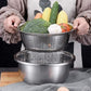 💥 🎁 Nova bacia em aço inoxidável para lavar, cortar em fatias e ralar legumes – um utensílio doméstico multifuncional indispensável para cortar legumes