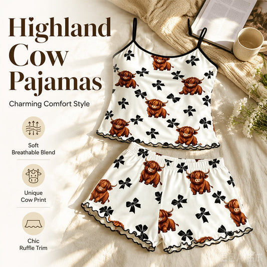 🌸 50% DE DESCONTO AGORA! 🌸 Conjunto de pijama de verão com alças finas e top tipo camisola