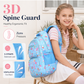 👧🎒Mochila escolar gira com vários bolsos para meninas