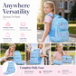 👧🎒Mochila escolar gira com vários bolsos para meninas