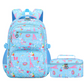 👧🎒Mochila escolar gira com vários bolsos para meninas