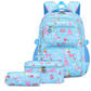 👧🎒Mochila escolar gira com vários bolsos para meninas