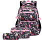 👧🎒Mochila escolar gira com vários bolsos para meninas