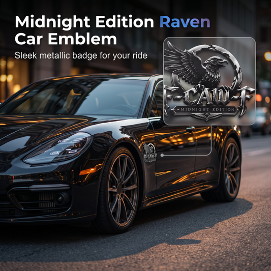 🐦‍⬛ 50% DE DESCONTO! 🚗 Emblema metálico do corvo – Edição Midnight – Resistente às intempéries, resistente a riscos e elegante – Perfeito para carros, camiões e looks personalizados de tuning 🌙