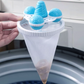 Bola flutuante para a máquina de lavar roupa, melhorada com um saco filtrante para remover os cabelos