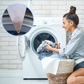 Bola flutuante para a máquina de lavar roupa, melhorada com um saco filtrante para remover os cabelos