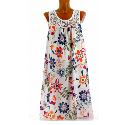 🏵️Vestido floral elegante sem mangas para mulher