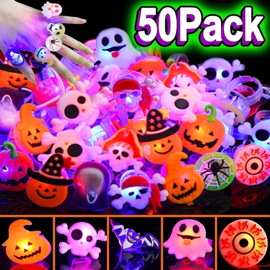 🎁Anel luminoso de LED para o Halloween😍 - Conjunto de 50 unidades