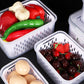 🍓✨ Conjunto de 3 recipientes para fruta – Coador removível, à prova de fugas e empilháveis 🧊