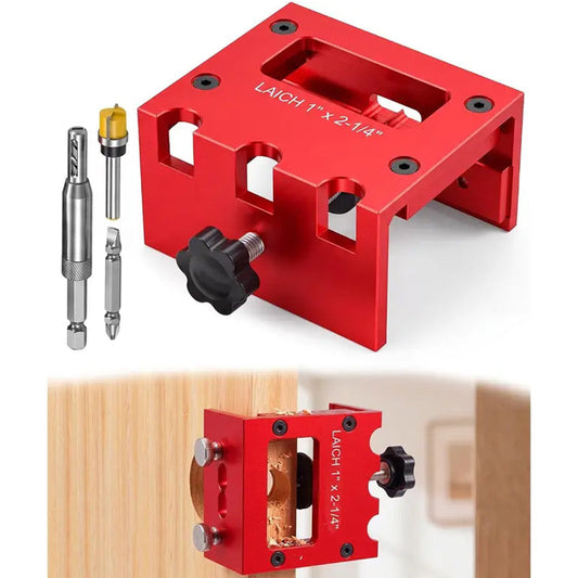 🔧 -50%! 🚪 Kit de gabarito de encaixe para trinco de porta em madeira – alumínio – 3 profundidades de corte e compatível com 35/44 mm para uma instalação perfeita 🛠️