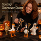🎃DECORAÇÃO DE HALLOWEEN ABORRECIDA?🎃 Conjunto de Patos Assustadores – Pintados à mão, 5 personagens, resistentes às intempéries – Para prateleiras, secretárias e exterior! 🦇
