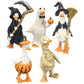🎃DECORAÇÃO DE HALLOWEEN ABORRECIDA?🎃 Conjunto de Patos Assustadores – Pintados à mão, 5 personagens, resistentes às intempéries – Para prateleiras, secretárias e exterior! 🦇