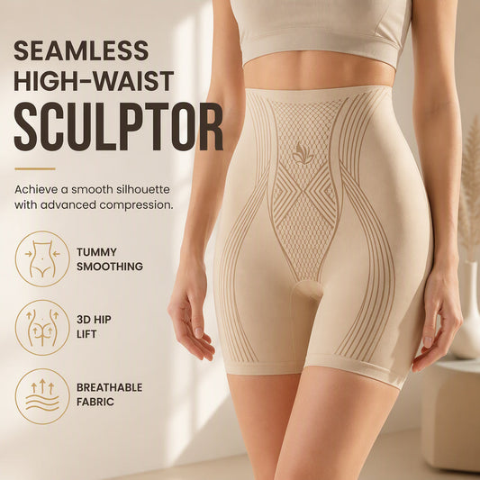 💃Cuecas femininas sem costuras, de cintura alta e com efeito modelador