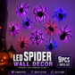🕷️🎃Autocolantes de parede com luzes LED intermitentes em forma de aranha 3D para o Halloween
