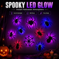 🕷️🎃Autocolantes de parede com luzes LED intermitentes em forma de aranha 3D para o Halloween