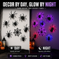 🕷️🎃Autocolantes de parede com luzes LED intermitentes em forma de aranha 3D para o Halloween
