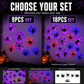 🕷️🎃Autocolantes de parede com luzes LED intermitentes em forma de aranha 3D para o Halloween