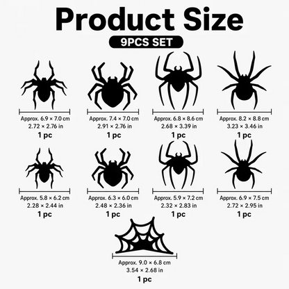 🕷️🎃Autocolantes de parede com luzes LED intermitentes em forma de aranha 3D para o Halloween
