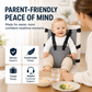 🔥 -50%! 👶 Arnês de segurança portátil para bebés – Tecido Oxford – 5 pontos – Ajustável de 60 a 65 cm – Fixação rápida à cadeira alta – Cinzento/Amarelo – Ideal para viagens e restaurantes 🍼